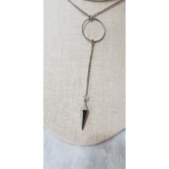 32" Silver tone slide necklace w/4 1/2" drop 1.1560 - Picture 4 of 9